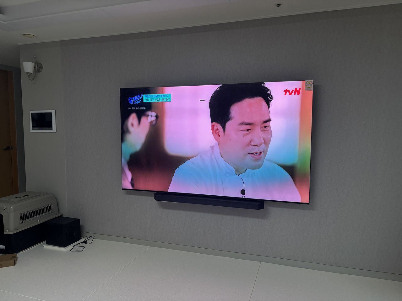 강동구 고덕동 고덕아이파크 85인치 벽걸이TV 설치 · 타공